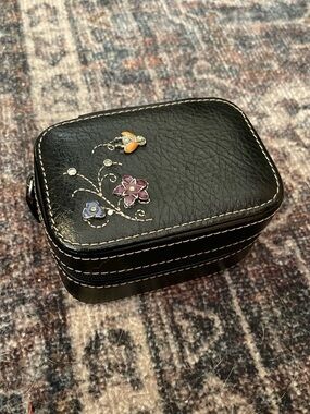 Fossil Y2K rare jewelry case with rhinestones and ladybug